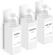 Set di 3 Dispensatori di Sapone a Parete - Cucina e Bagno - 3 pezzi - Bianco