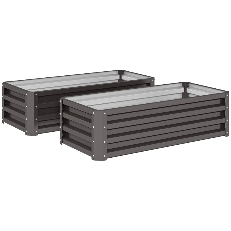 FIORIERA RIALZATA 105x45x30 cm In Acciaio Grigio Scuro Fondo Aperto