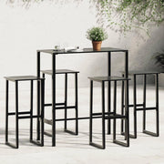 Set Tavolo Alto e Sgabelli da Giardino 5 Pezzi Acciaio Nero, Set Giardino, Set Terrazza, Mobili Giardino Esterno - 3283751