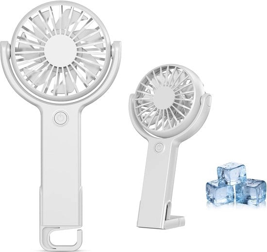 Ventilatore Manuale - Ventilatore da Tavolo - Ventilatore Manuale Riscaricabile - Miniventilatore Portatile - 5 Velocità - Ventilatore Elettrico USB - Per Esterno, Ufficio, Viaggi, Campeggio, Scuola, Casa e Trucco