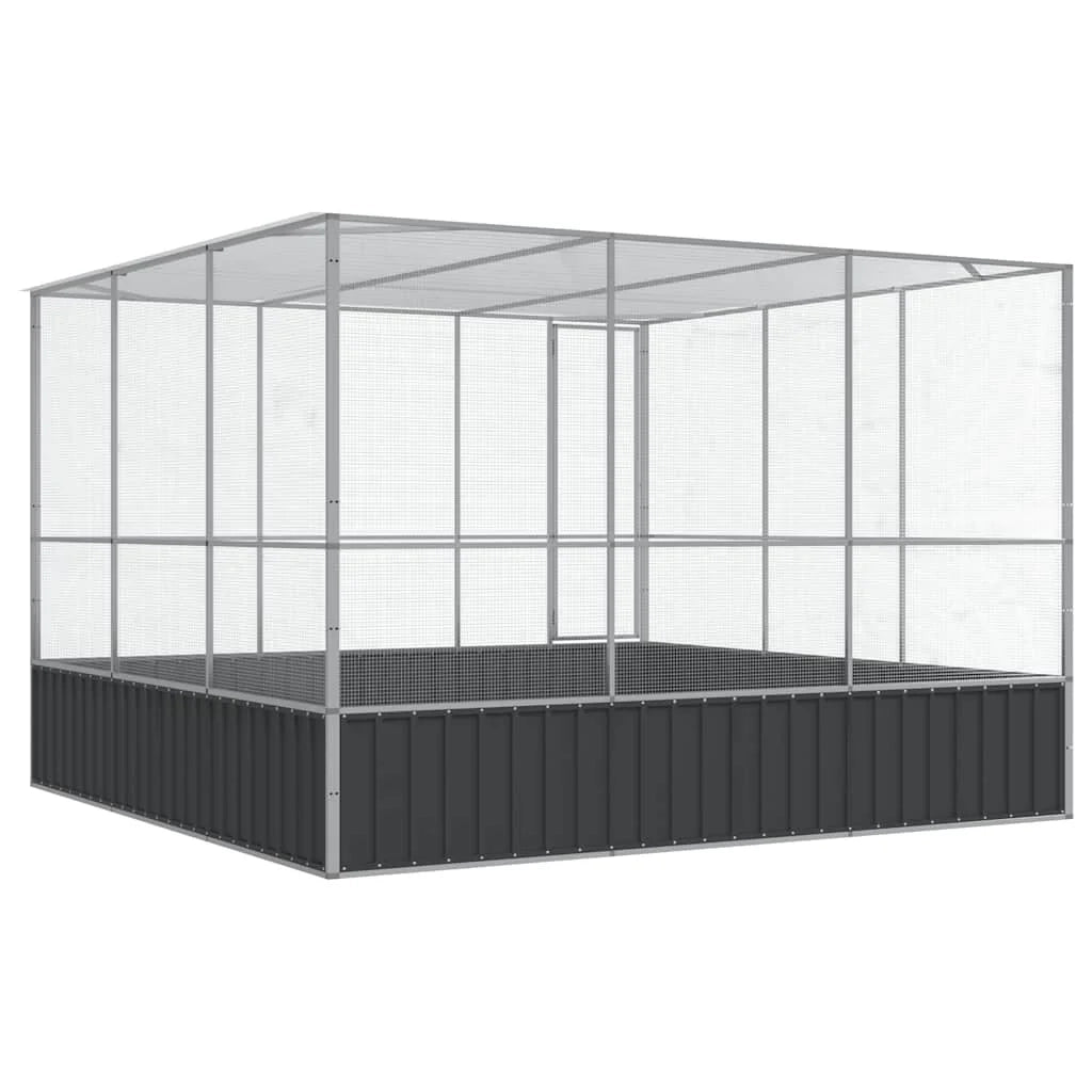 Voliera/gabbia per uccelli argentata 311 x 307 x 212 cm acciaio argentato 02_0045640