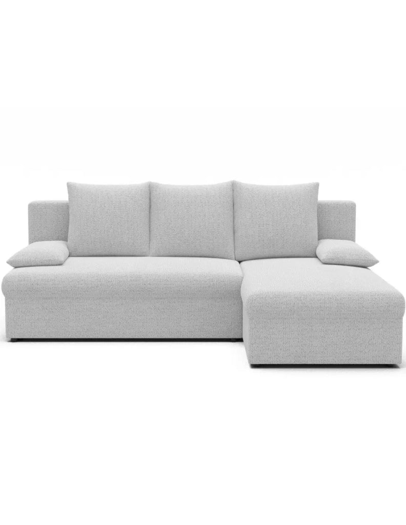 Divano ad angolo Bianco 3 posti piccolo spazio 206x90x146cm GINA