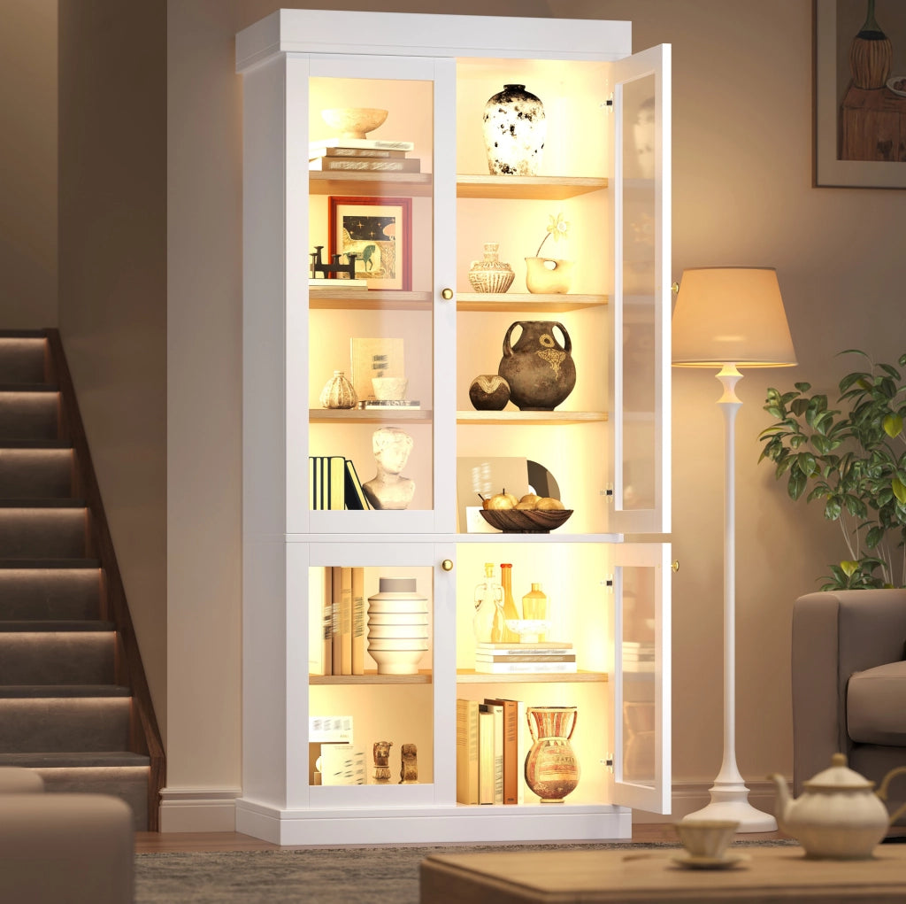 Mobile alto bianco con LED dimmerabile 80x40x180 cm