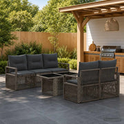 Set Divano da Giardino 6 pz Grigio e Grigio Scuro polyrattan 3437051