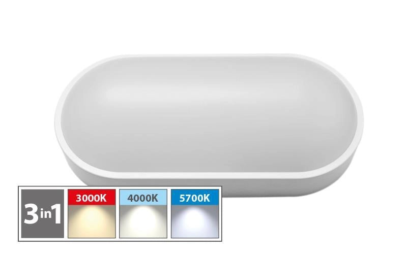 Plafoniera Led Ovale da Parete Luce Selezionabile 12 Watt 1202 Lumen