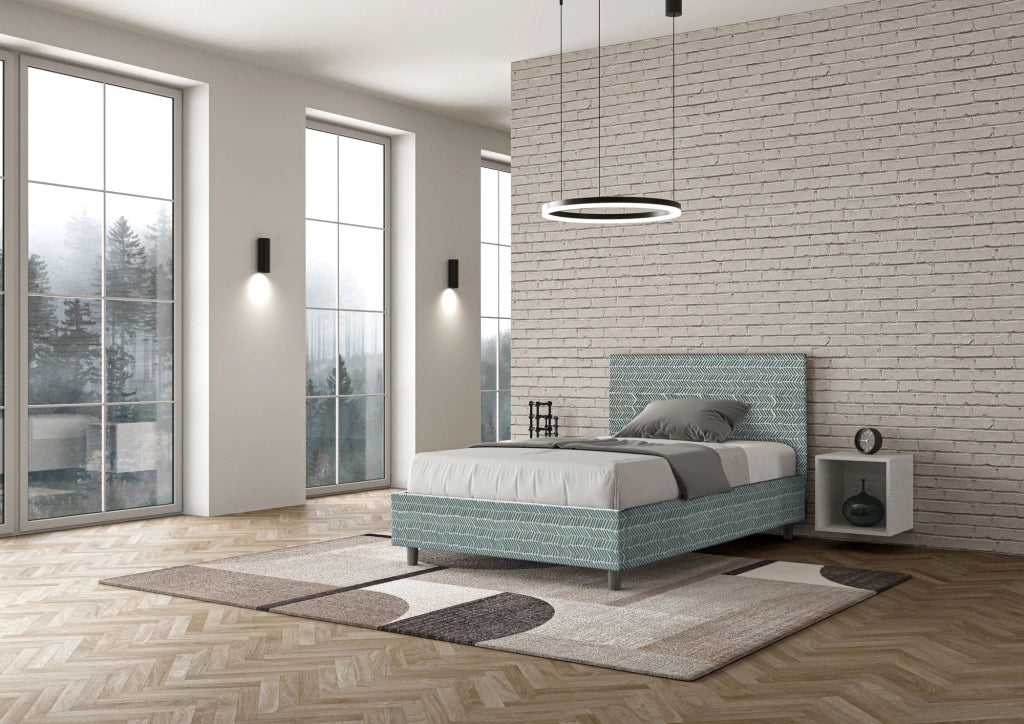 Letto 1 Piazza e Mezzo 120x200 cm con Rete Adele Aragona 7 Azzurro