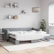 Divano Letto Estraibile Materassi Grigio Chiaro 90x200 Tessuto 3197444
