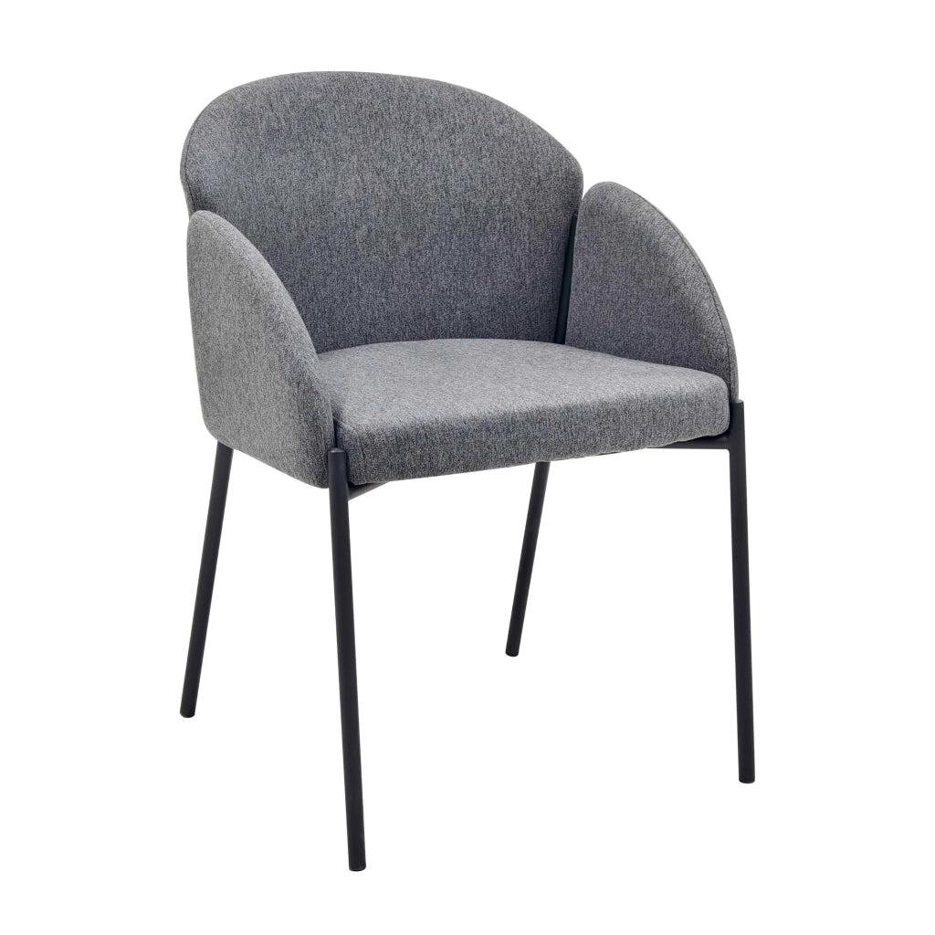 Set di 2 sedie in acciaio e tessuto grigio antracite