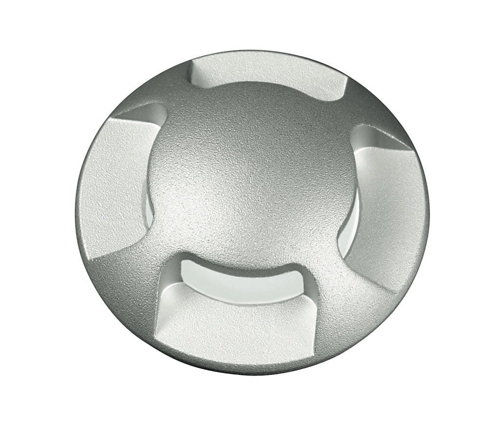 SEGNAPASSI A INCASSO CALPESTABILE LED STEP SILVER DC24V 2W 170LM 3000K IP67 4 FASCI DI LUCE 4,5X5,7C