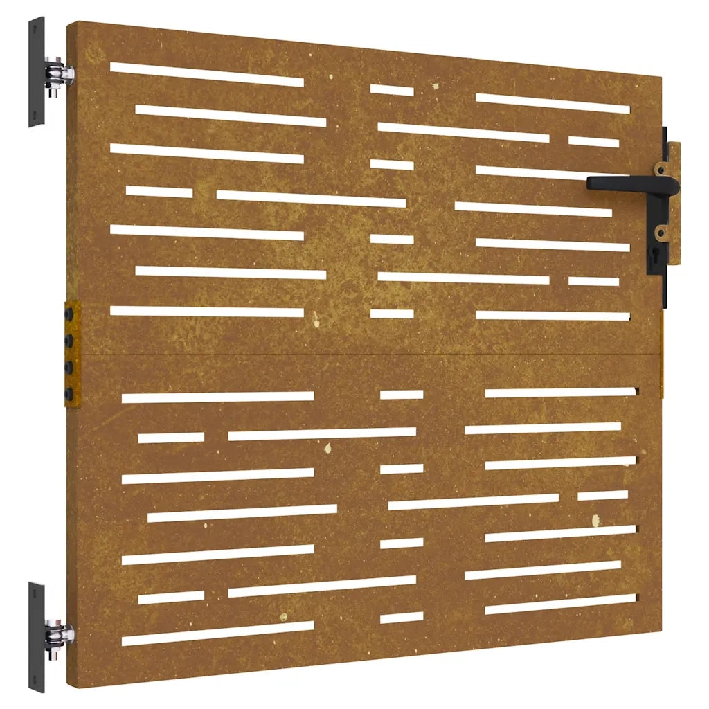 Cancello da giardino 85x75 cm in acciaio Corten design quadrato 153244