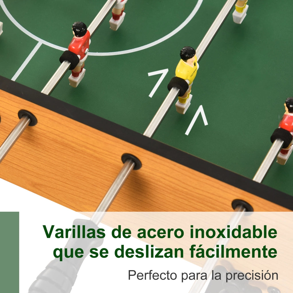 Tavolo da calcio balilla con 22 giocatori ¨C zephmum ¨C 98x42x62,5 cm naturale e nero