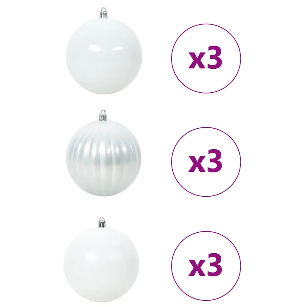 Set di palline di Natale XL 9 pcs Bianco Plastica