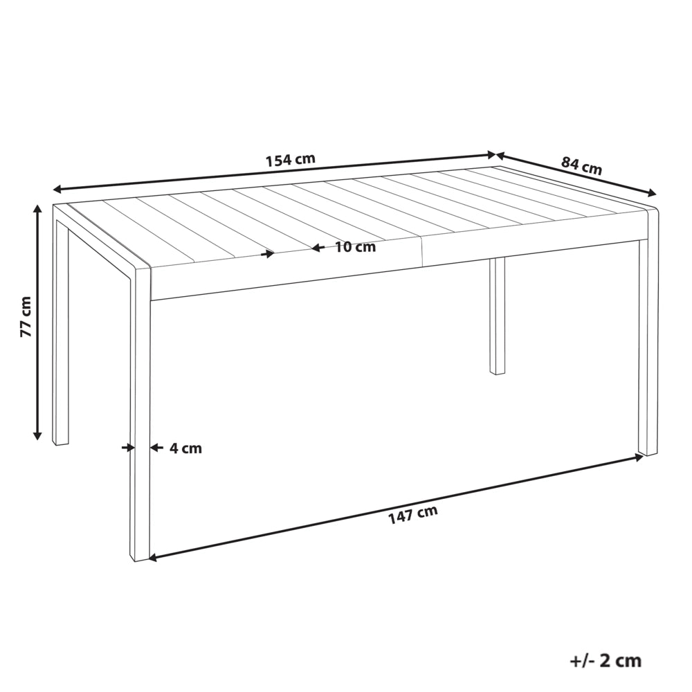 Tavolo da pranzo da giardino Telaio sintetico nero 4-6 posti resistente alle intemperie Patio esterno