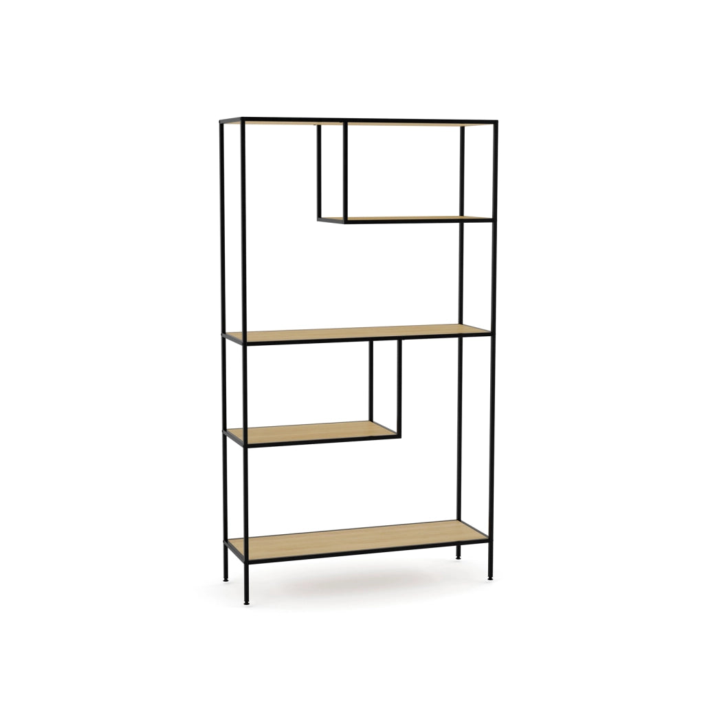 Scaffale industriale Hispanohogar finitura rovere e grafite 177x100x33