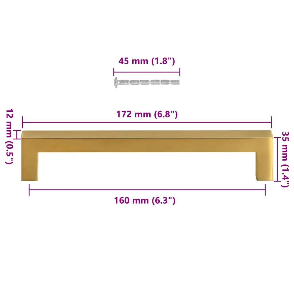 Maniglie per Mobili 10 pz Oro 160mm in Acciaio Inox CFW6230952