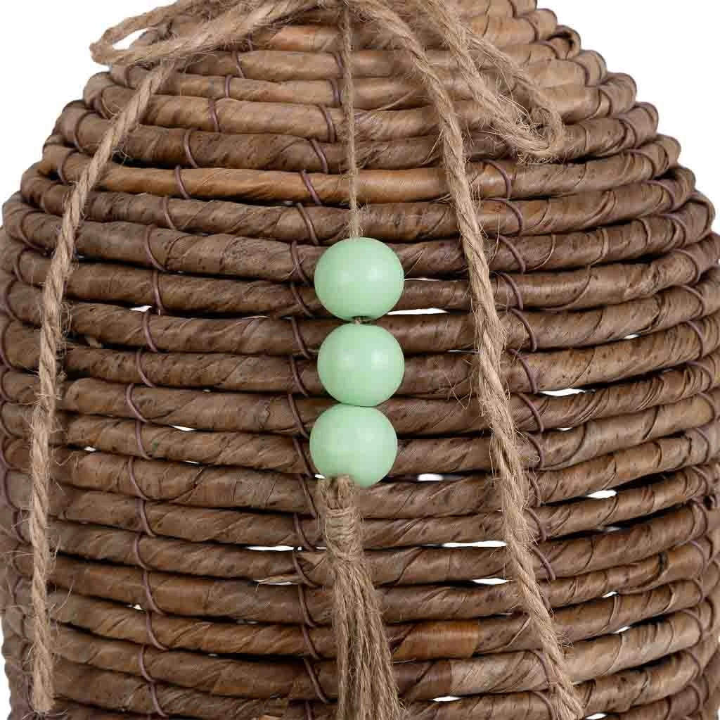 Vaso in foglia di banano naturale marrone, D17x58h cm