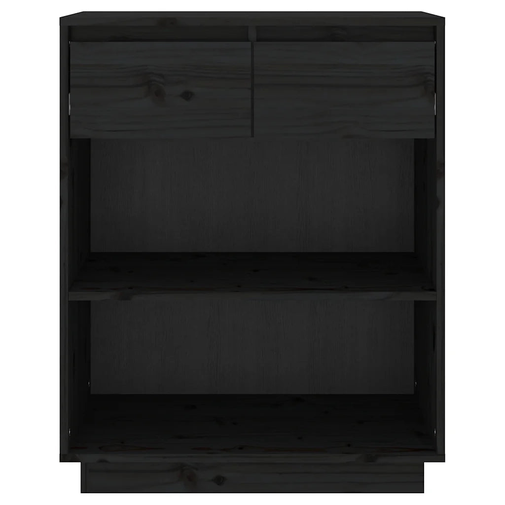 Mobile Consolle | Tavolo d'Ingresso Nero 60x34x75 cm in Legno Massello di Pino
