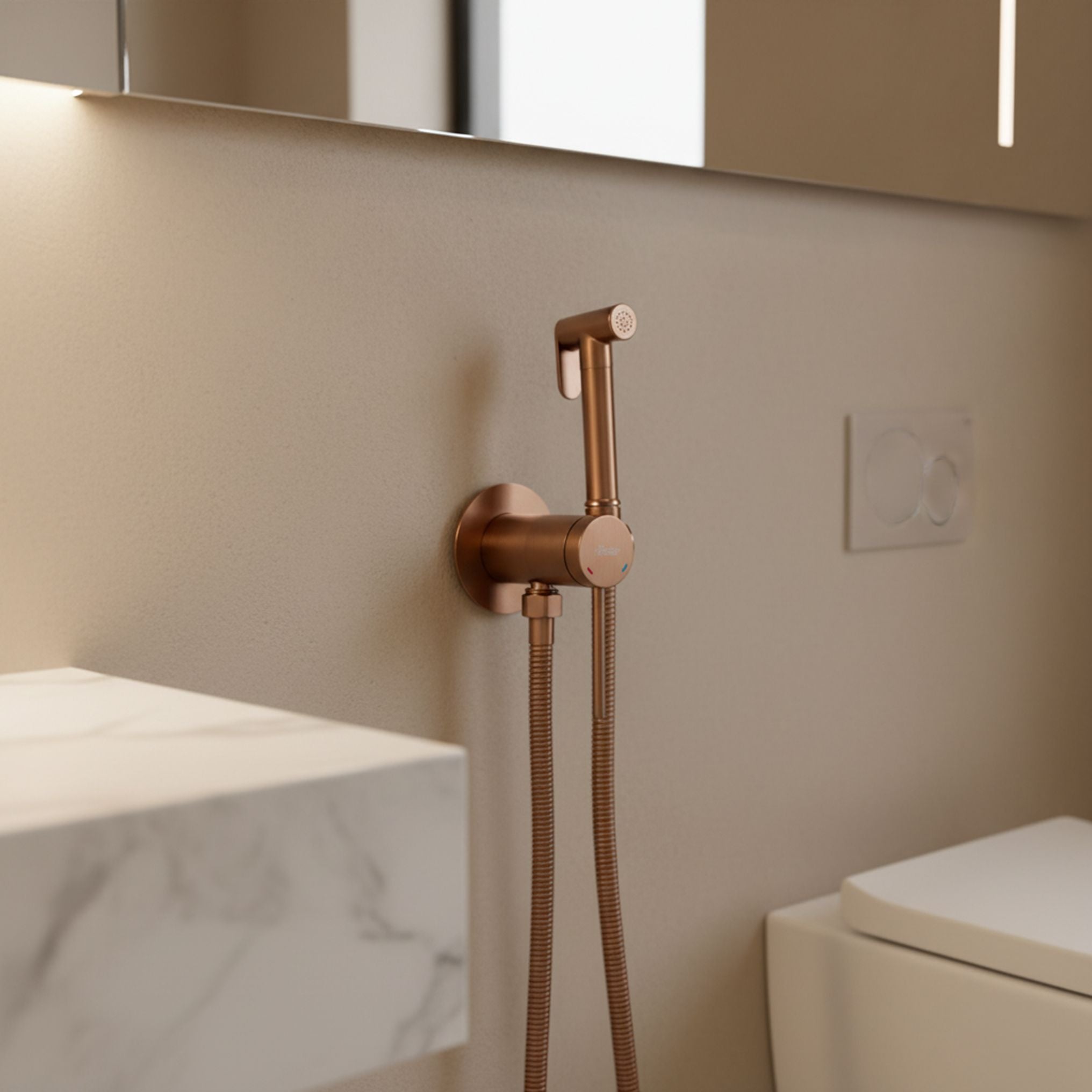 Rubinetto Bidet Rea Foss Clif Brush Copper