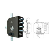 Serrature Cr da applicare 2350G-51Mc con Scrocco Sx Mm. 60