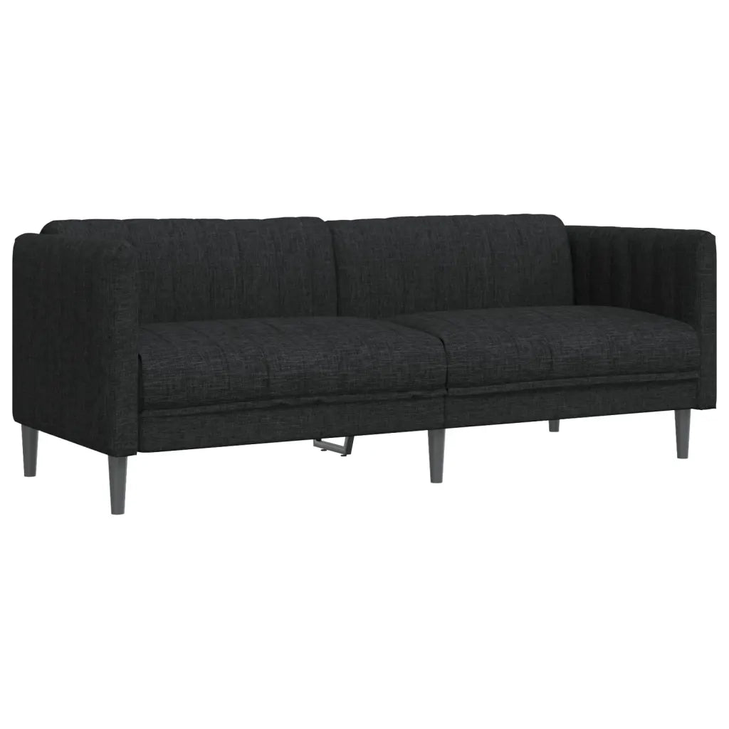 Set di Divani 2 pz Nero in Tessuto