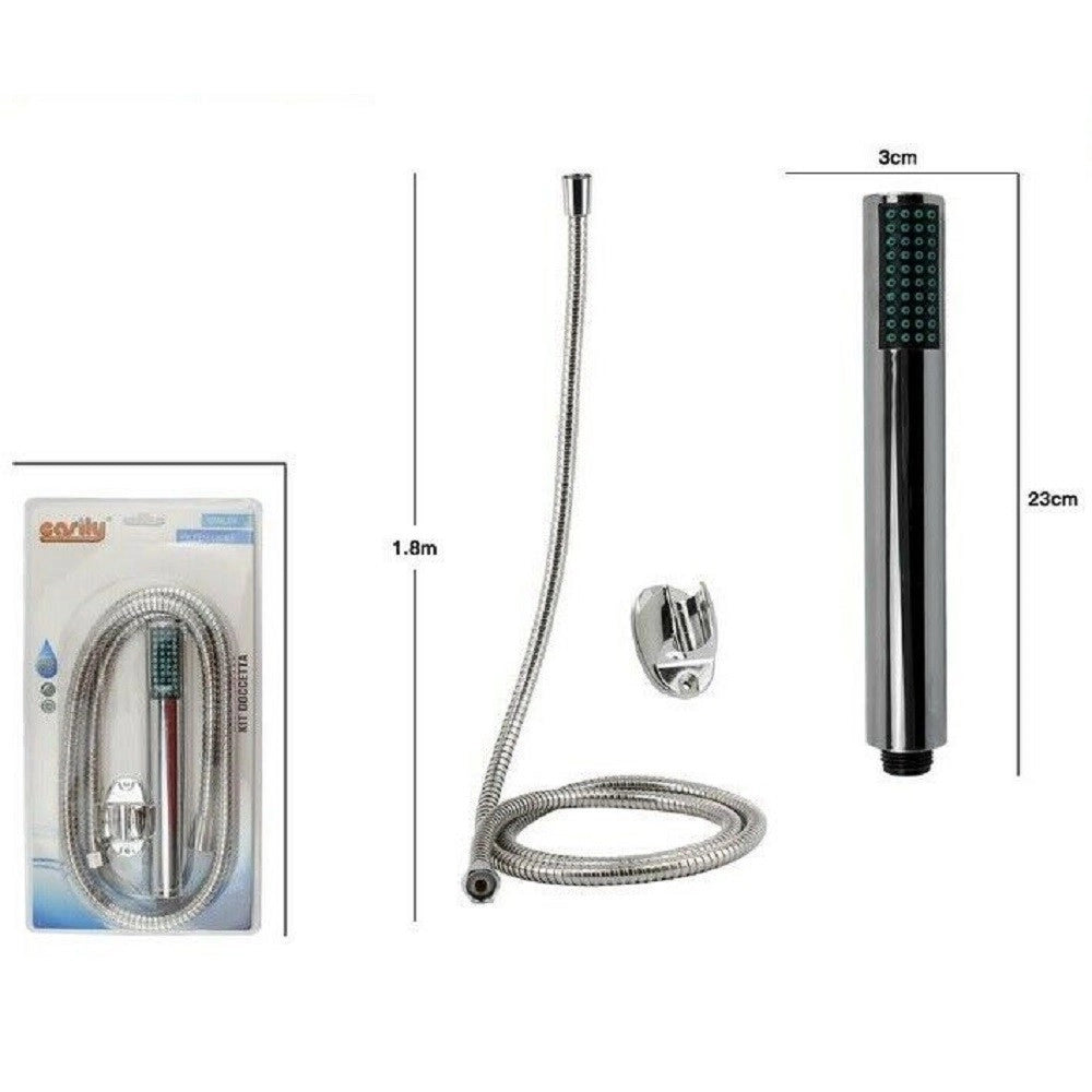 Trade Shop - Kit Doccetta Doccino Stondata Bagno Soffione Doccia Laccio 1,8 Mt Staffa 69086 -