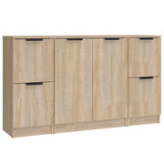 Buffet credenza cassettiera armadio mobile contenitore organizer per cucina soggiorno salotti 3 pezzi legno ingegnerizzato Sonoma marrone 02_0037110