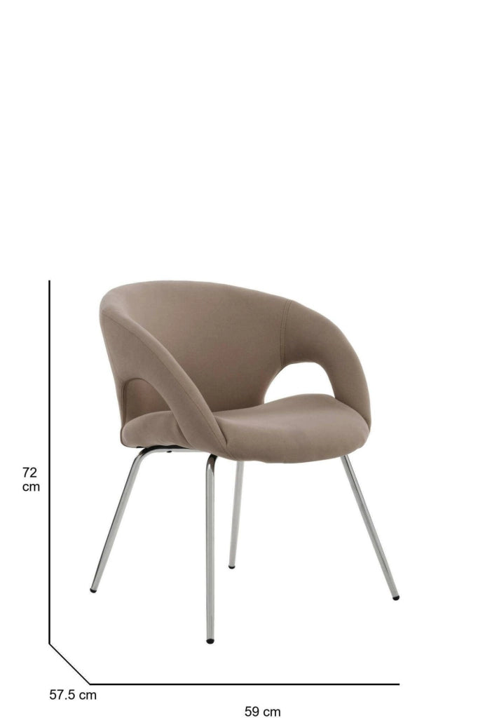Sedia da ufficio Arturo, Seduta da attesa con braccioli per ufficio, Seduta ergonomica da attesa, 58x59h72 cm, Marrone