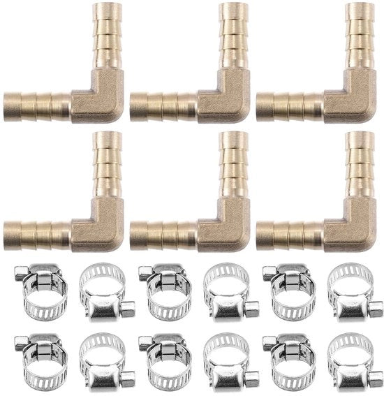 Connettore a L per tubi metallici - Corrosione resistente - Set da 6 pezzi - Adatto per tubi flessibili - Connettore a L per alta temperatura