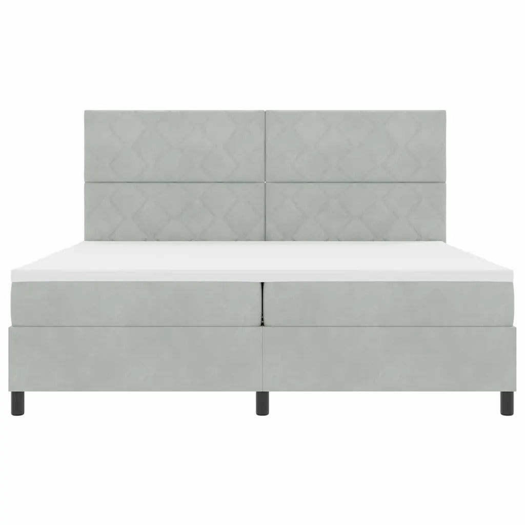 Letto a molle con materasso Grigio chiaro 200 x 200 cm Tessuto 3339920