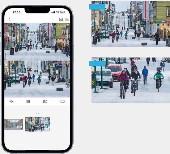 Camera esterna 4MP HD con tracciamento del movimento e WiFi - PTZ a 360 gradi, rilevamento movimenti, intercom, visibilità notturna IP66 impermeabile.