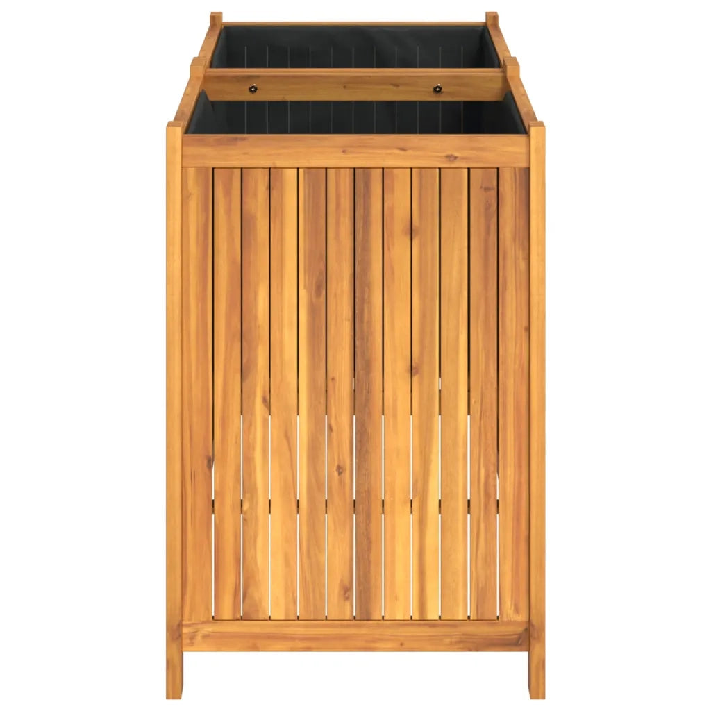 Fioriera Giardino con Rivestimento-Vaso da Esterno-Contenitore per Piante 100x50x75 cm Massello Acacia