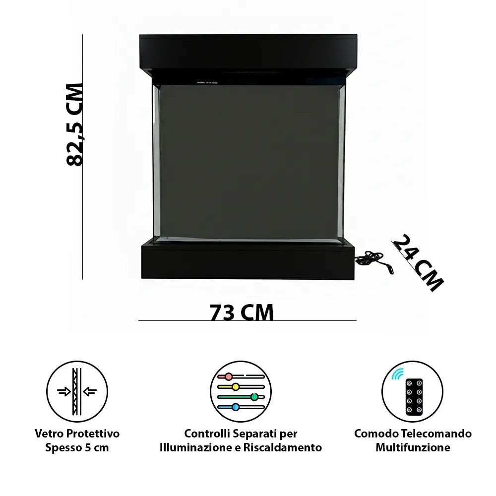 Tempo Style - Caminetto elettrico CALLIOPE Nero con cornice in legno MDF effetto fuoco reale 750 - 1.500 W