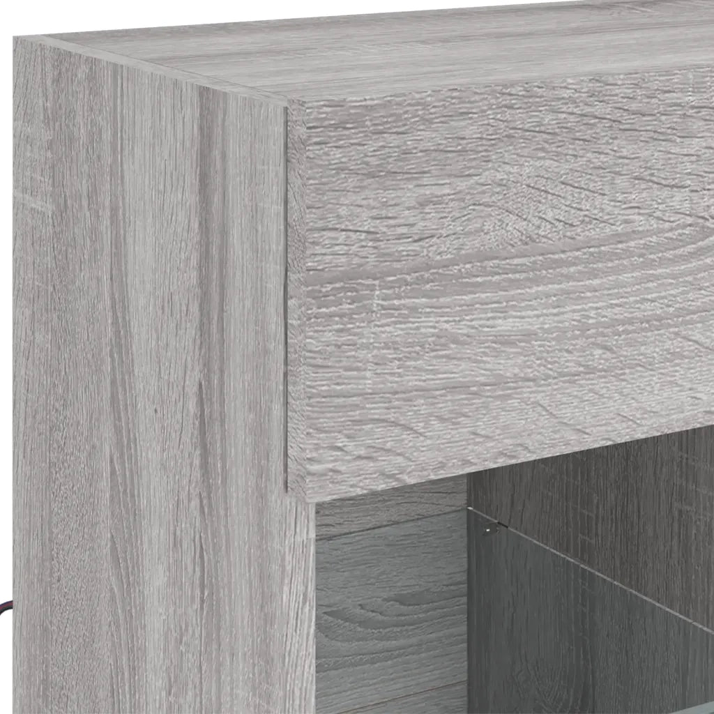 Mobile TV a Parete con Luci LED Grigio Sonoma 58,5x30x60,5 cm 837097