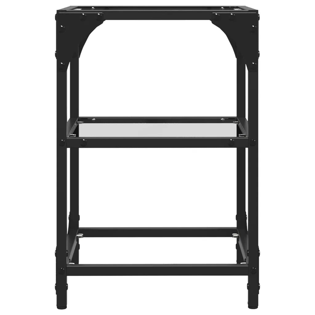 Tavolino Salotto con Piano Vetro Trasparente 30x30x45cm Acciaio 845998
