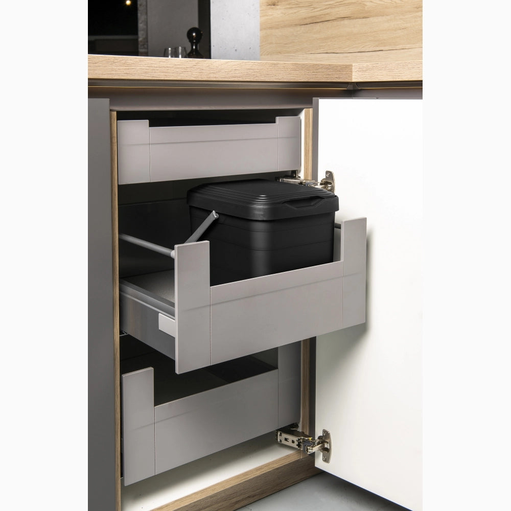 Pattumiera Sottolavello Differenziata per cassetto Cucina 14 Litri Nera 27x20x39H cm