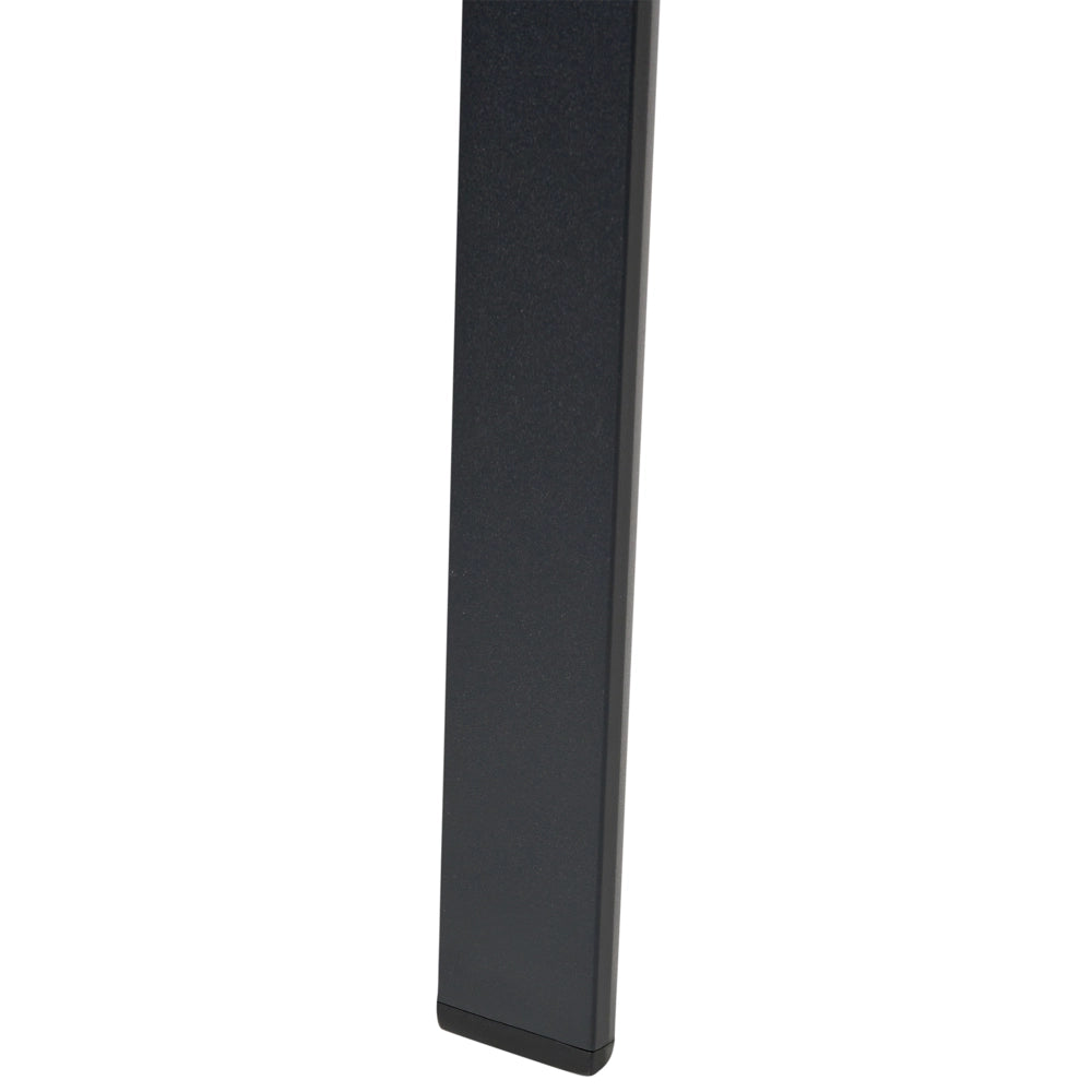 Set da pranzo da giardino a 4 posti Struttura in alluminio Nero Piano in legno plastico 4 sedie e tavolo da pranzo