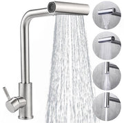 Cieex Uittrekbare Kraan per Cucina, Kraan per Cucina ad Alta Pressione 360° Rotativo, Mengkraan con 4 Posizioni Spray per Vasca da Bagno, Kraan per Cucina Uittrekbare (Acciaio Inossidabile)