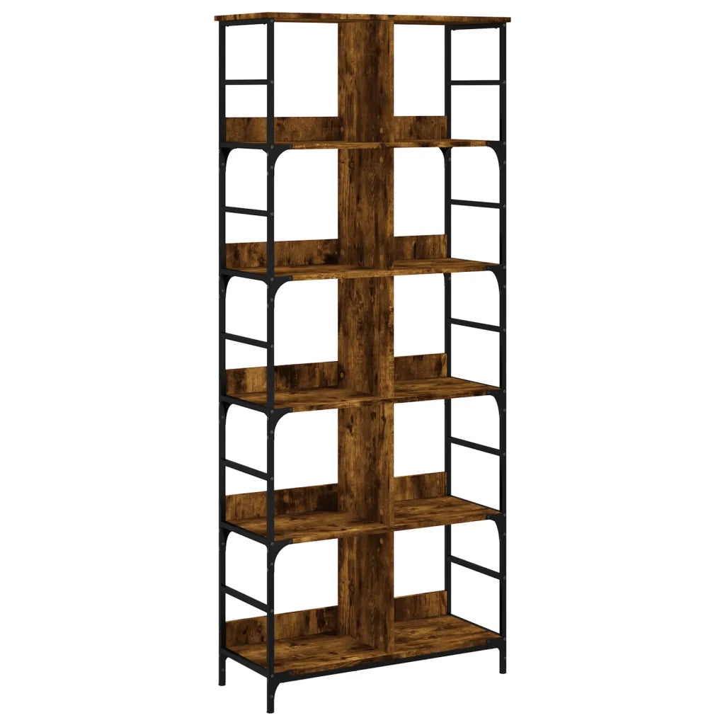 Libreria Rovere Fumo 78,5x33x188,5 cm in Legno Multistrato 835261