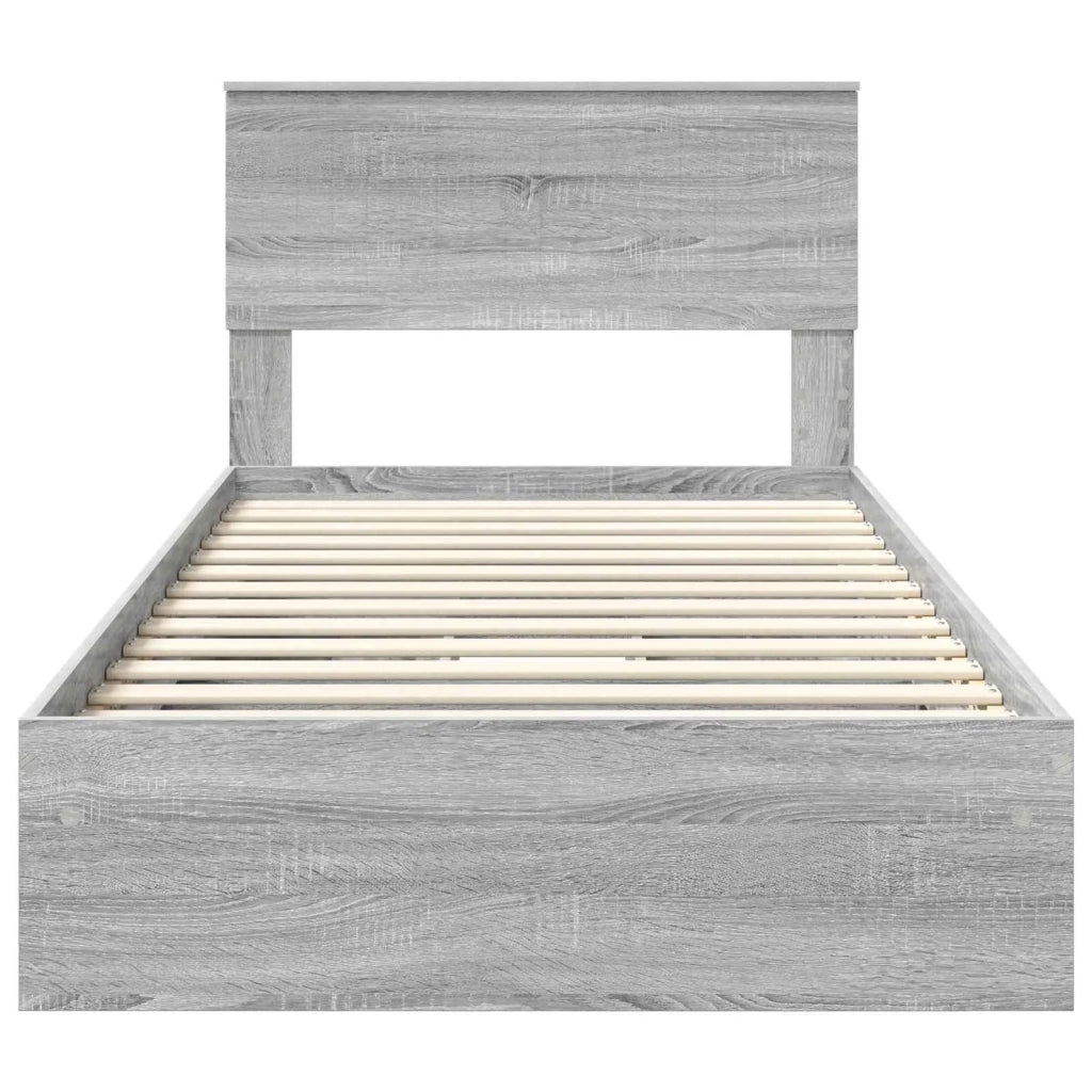 Letto con Contenitore con testiera Grigio Sonoma 100 x 200 cm