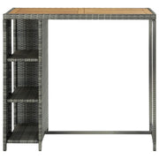 Tavolo da Bar con Ripiani Grigio 120x60x110 cm in Polyrattan 313479