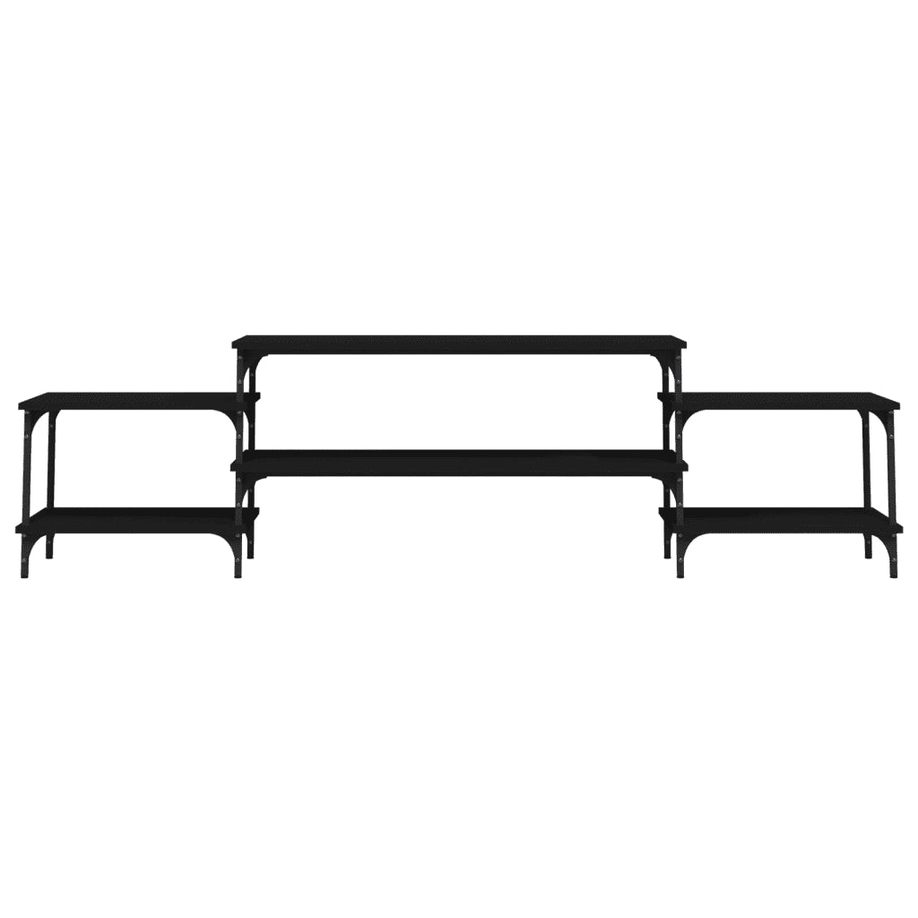 Mobile Porta TV Nero 197x35x52 cm in Legno Multistrato