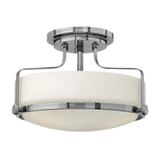 Plafoniera Harper Hinkley 3xE27 cromata vetro bianco