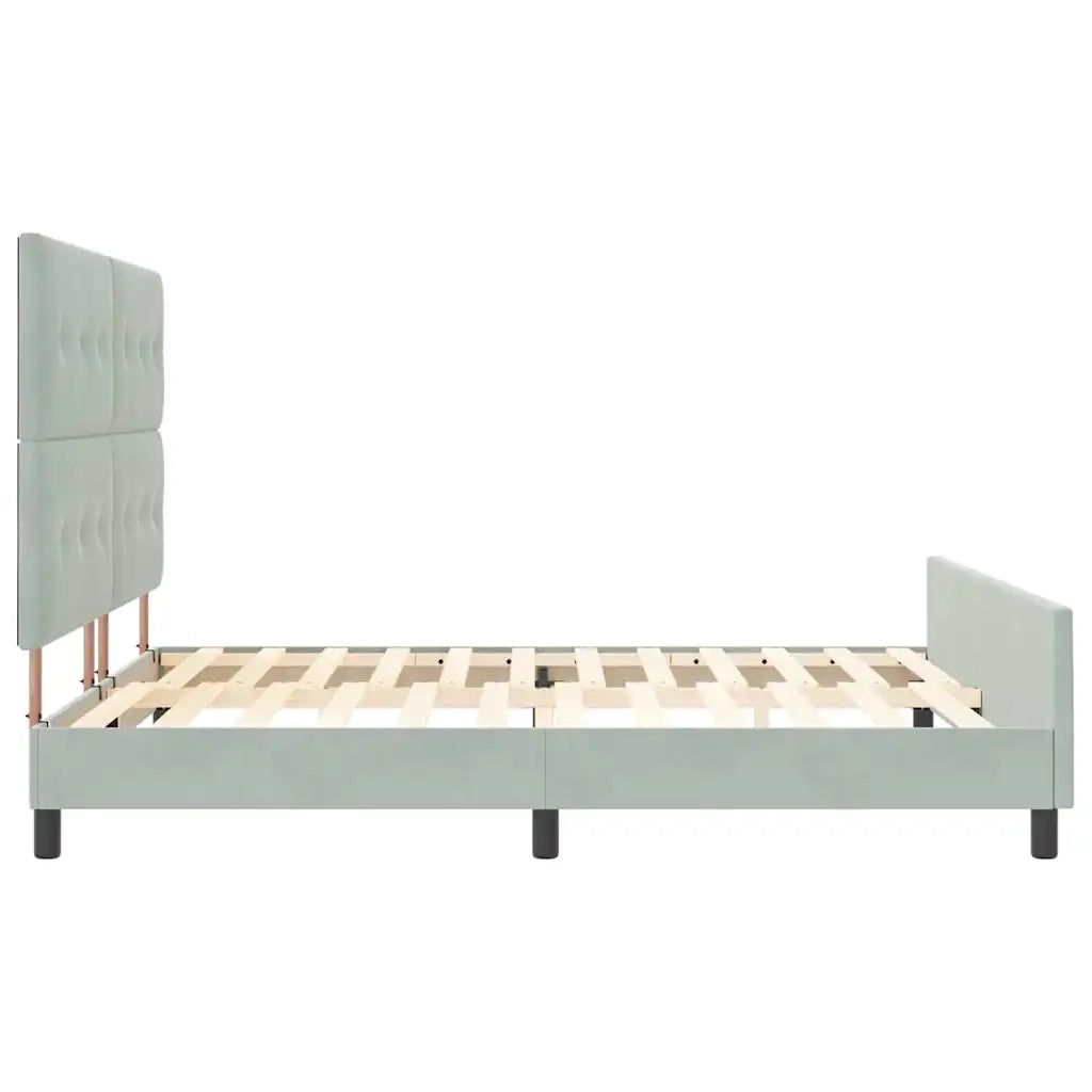 Letto a molle con testiera Grigio chiaro 180 x 200 cm Velluto 3344957