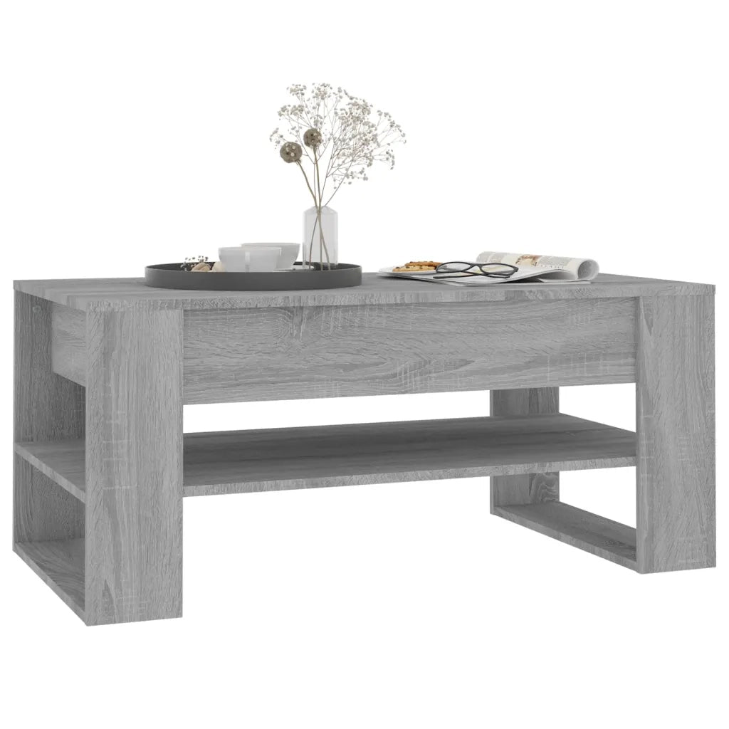 Tavolino da Salotto Grigio Sonoma 102x55x45cm Legno Multistrato 816929