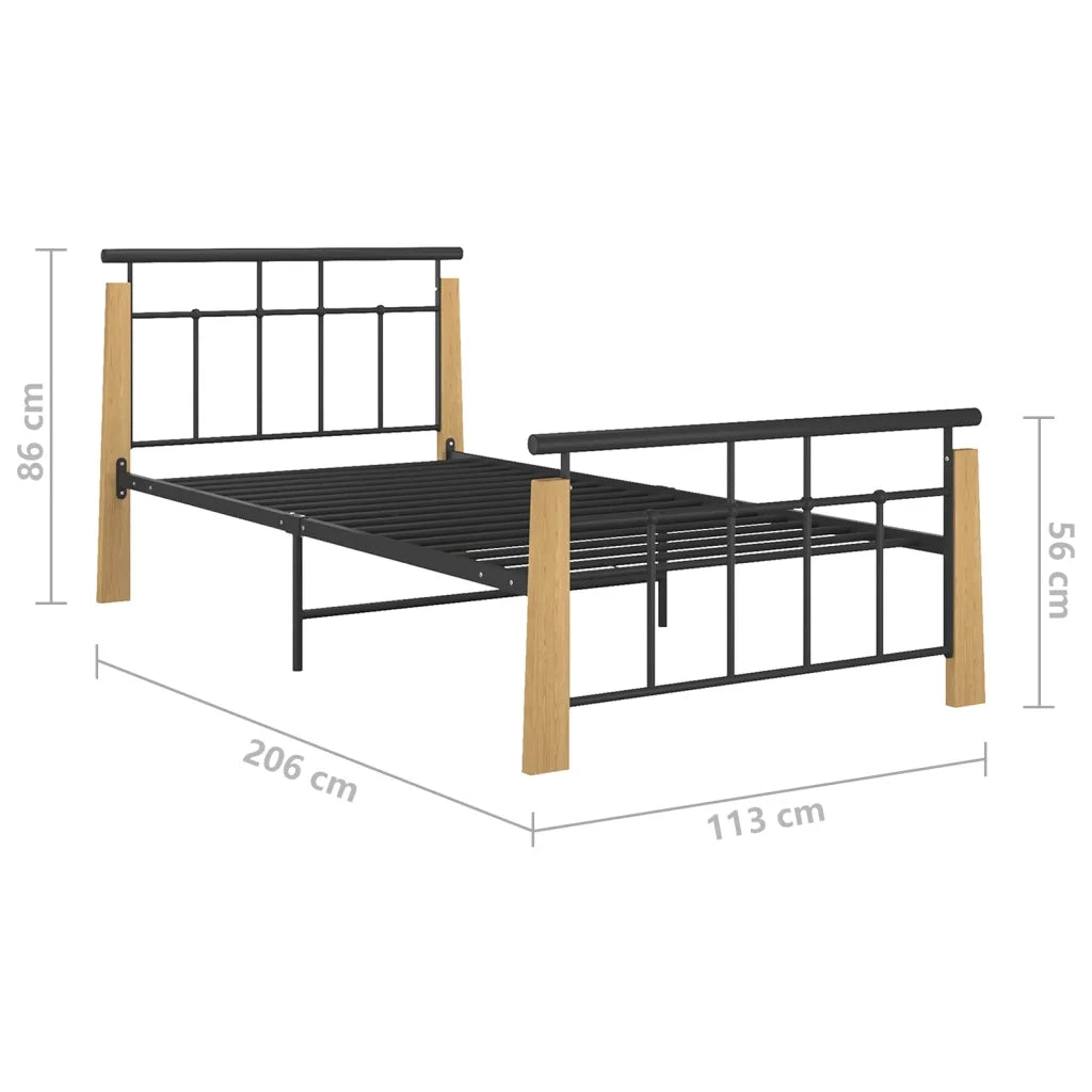 Giroletto in Metallo e Legno Massello di Rovere 100x200 cm