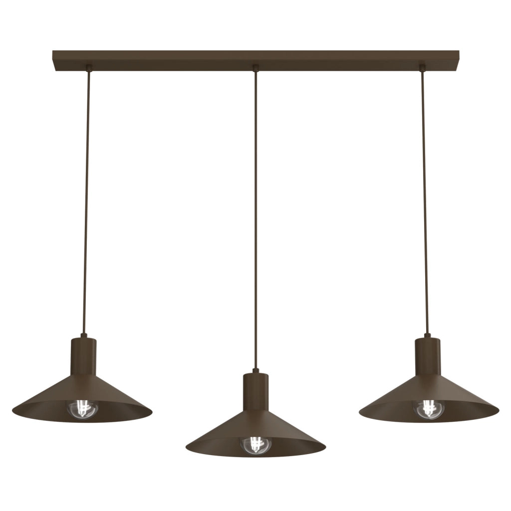 Lampada a sospensione Nox 3xE27 bruna acciaio Luminex