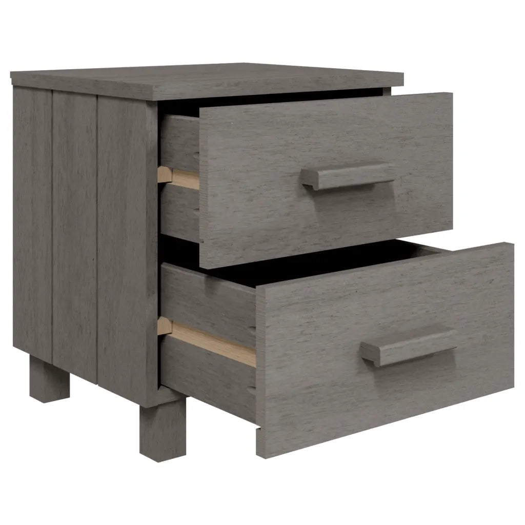 Comodino | Armadio da Notte | Mobiletto da notte HAMAR Grigio Chiaro 40x35x44,5 cm in Legno di Pino