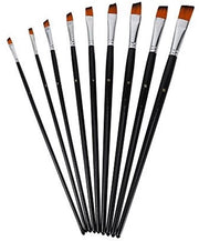 Set di pennelli a schizzo - 9 pezzi - pennello a setole in nylon - manico in legno - pennello a schizzo con setole inclinate - buona capacità di assorbimento - pennello per pittura