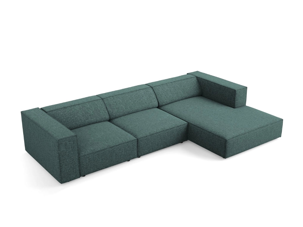 Cosmopolitan Design - Divano angolare destro "Arendal" 4 posti in ciniglia petrolio 