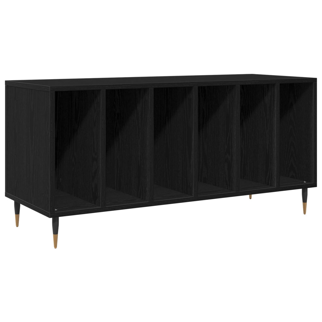 Armadio per dischi  Nero Rovere 100x38x48 cm Legno ingegnerizzato